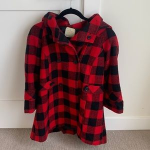 Plaid pea coat
